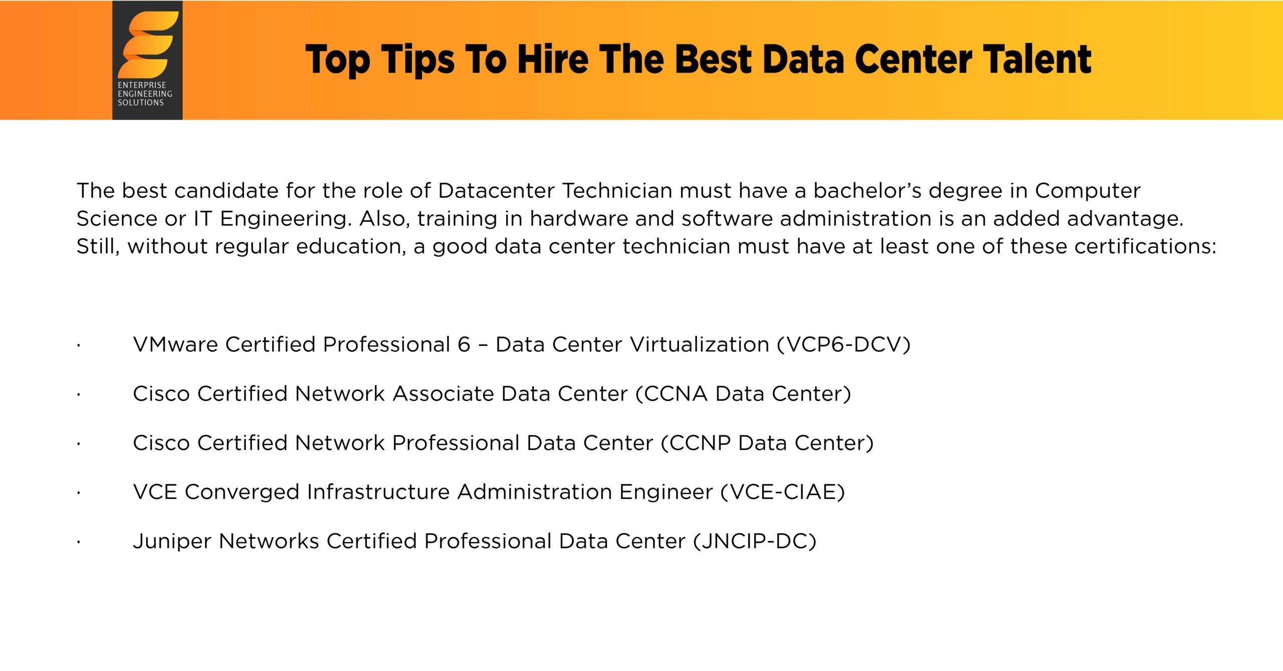 Hiring the Best Data Center Talent